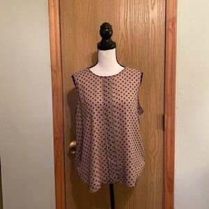 Christopher & Banks Black and Tan Polka Dot Blouse